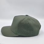 Green baseball cap with perforated design on a white background variant-classic-57cm-to-59cm-stratos-green
