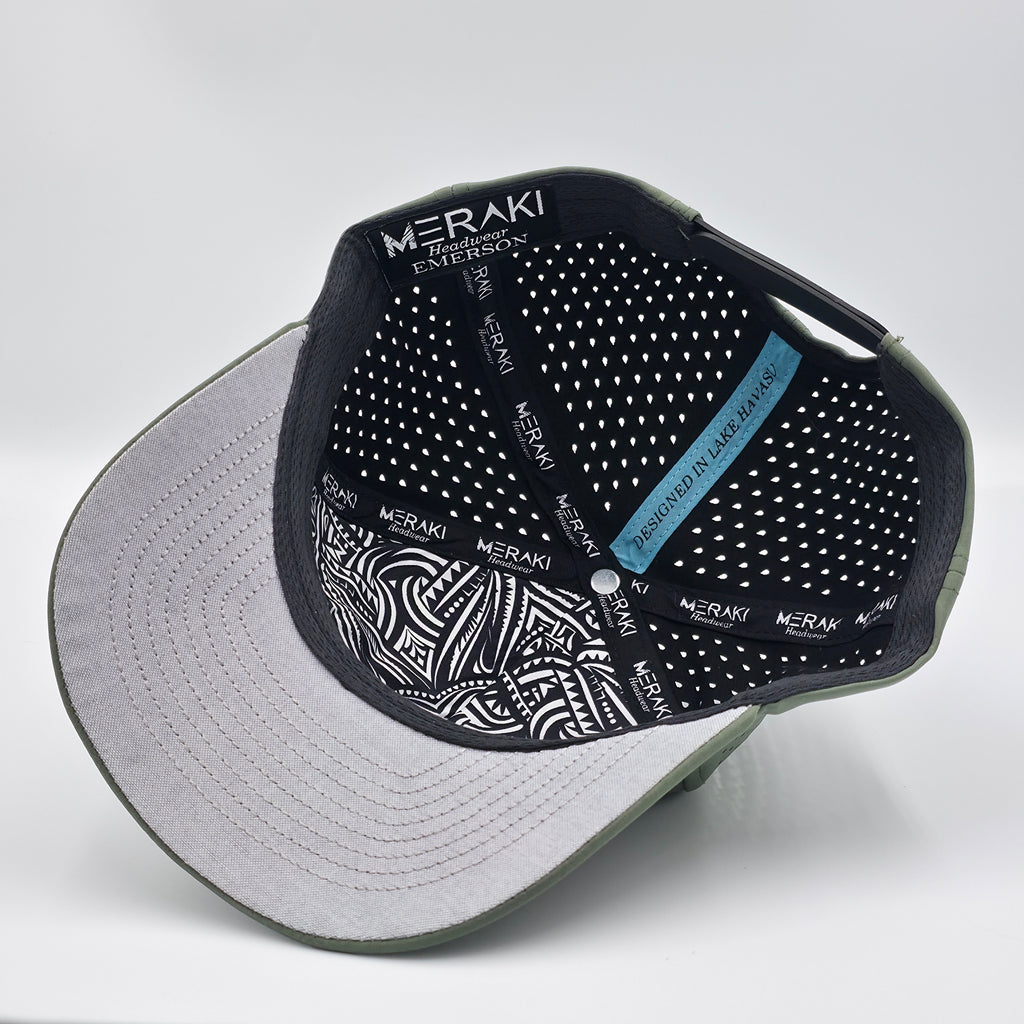 Underside of a cap on a light gray background variant-classic-57cm-to-59cm-stratos-green