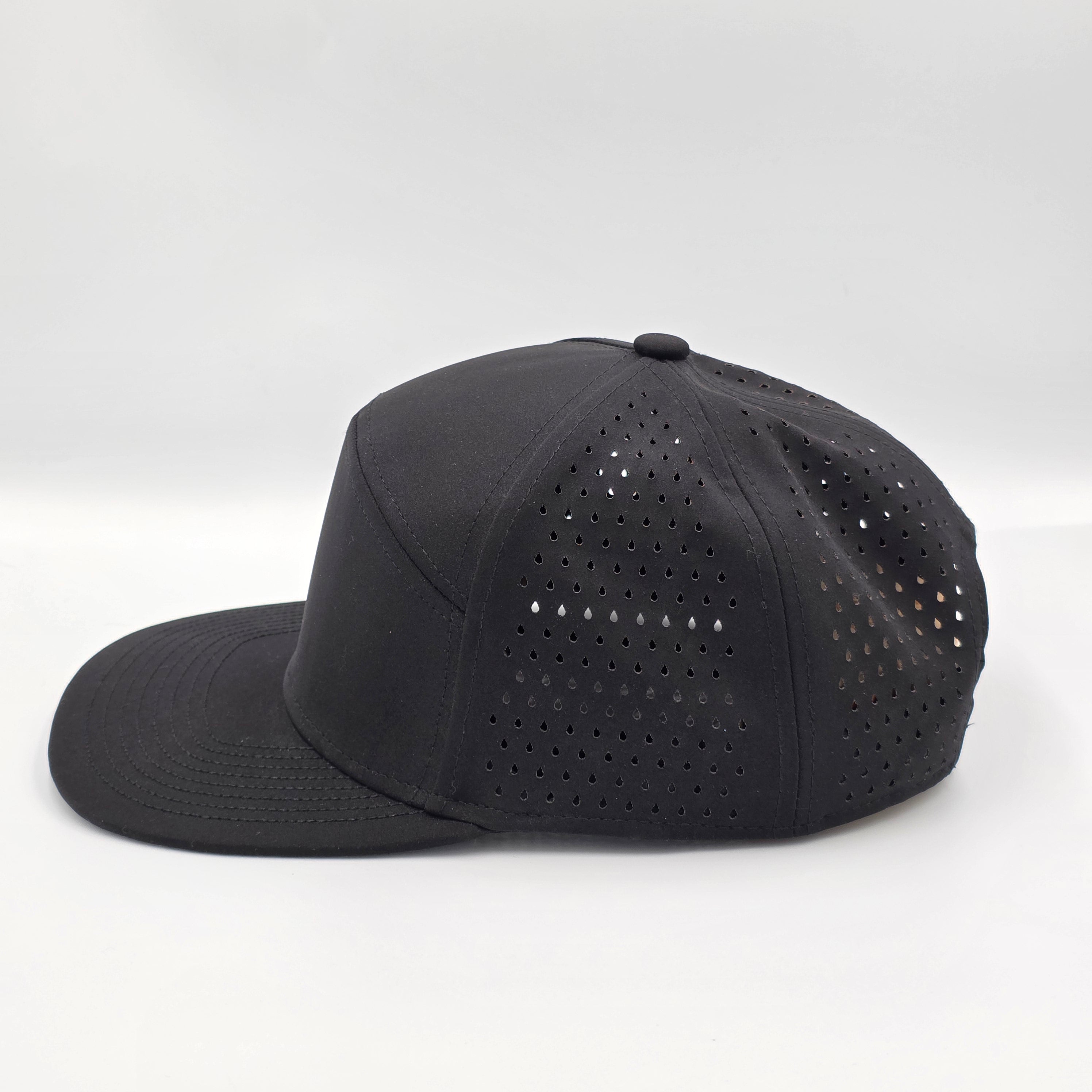 Black cap with perforated design on a white background variant-midnight-black