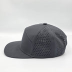 Gray cap with perforated design on a white background variant-carbon-charcoal
