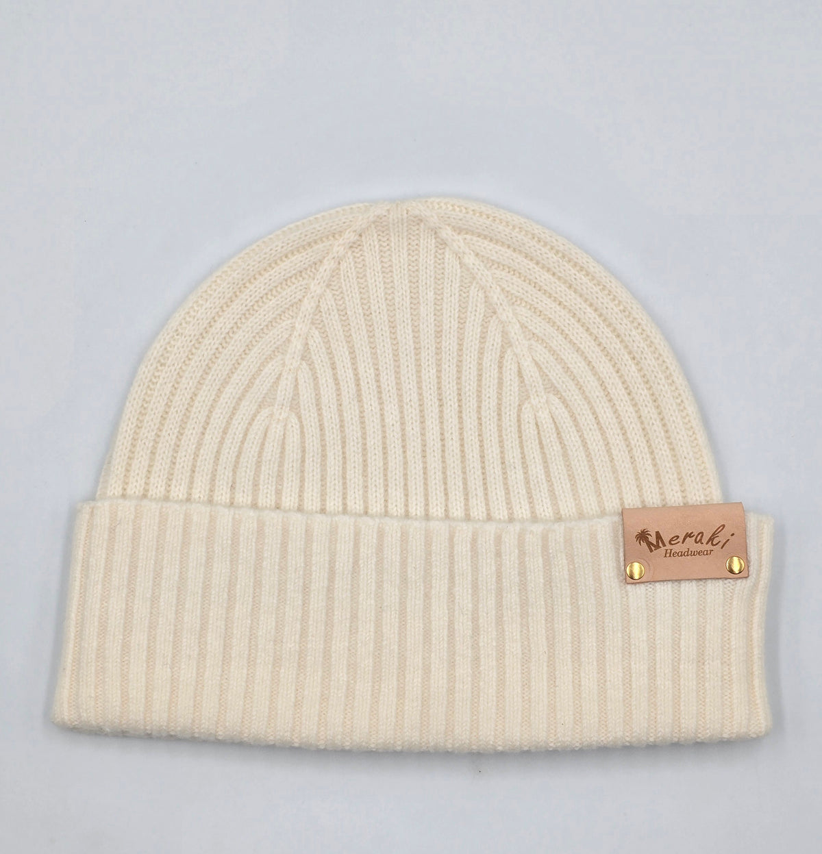 Cream Merino Wool Beanie front view 2 variant-cream
