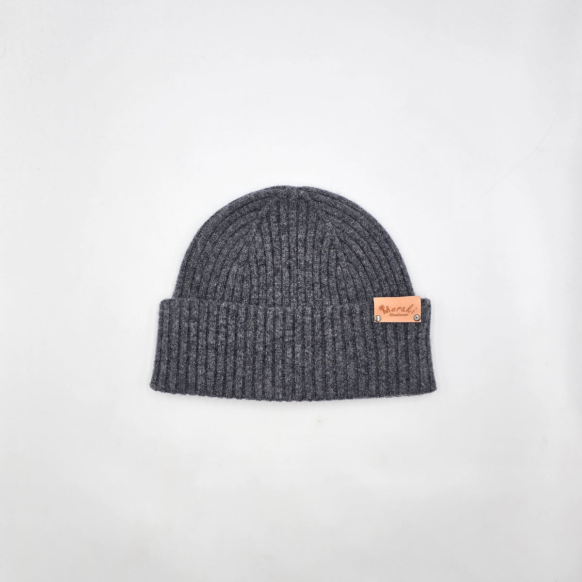 Charcoal Merino Wool Beanie front view variant-charcoal