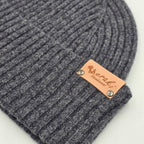 Charcoal Merino Wool Beanie close view variant-charcoal
