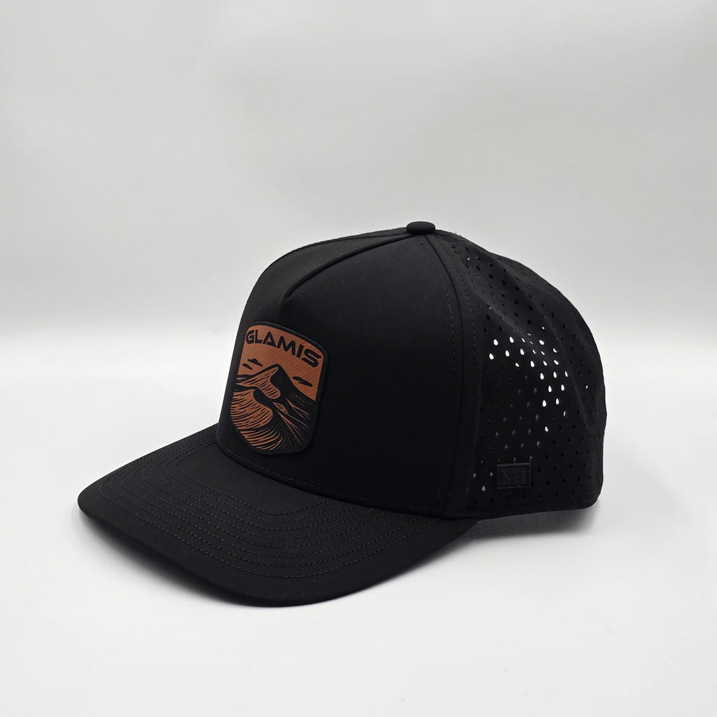 Midnight Black 5 Panel Glamis Badge Rawhide