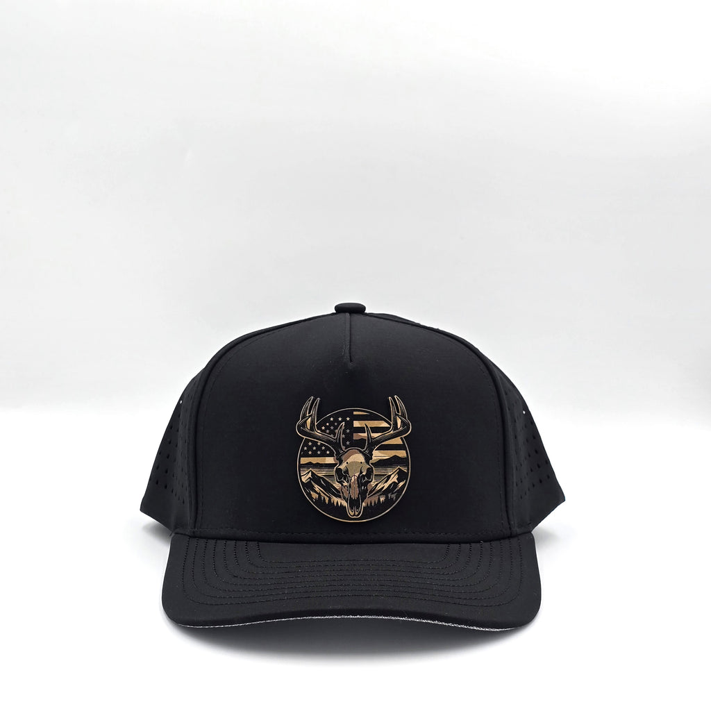 Midnight Black 5 Panel American Flag Hunting Camo