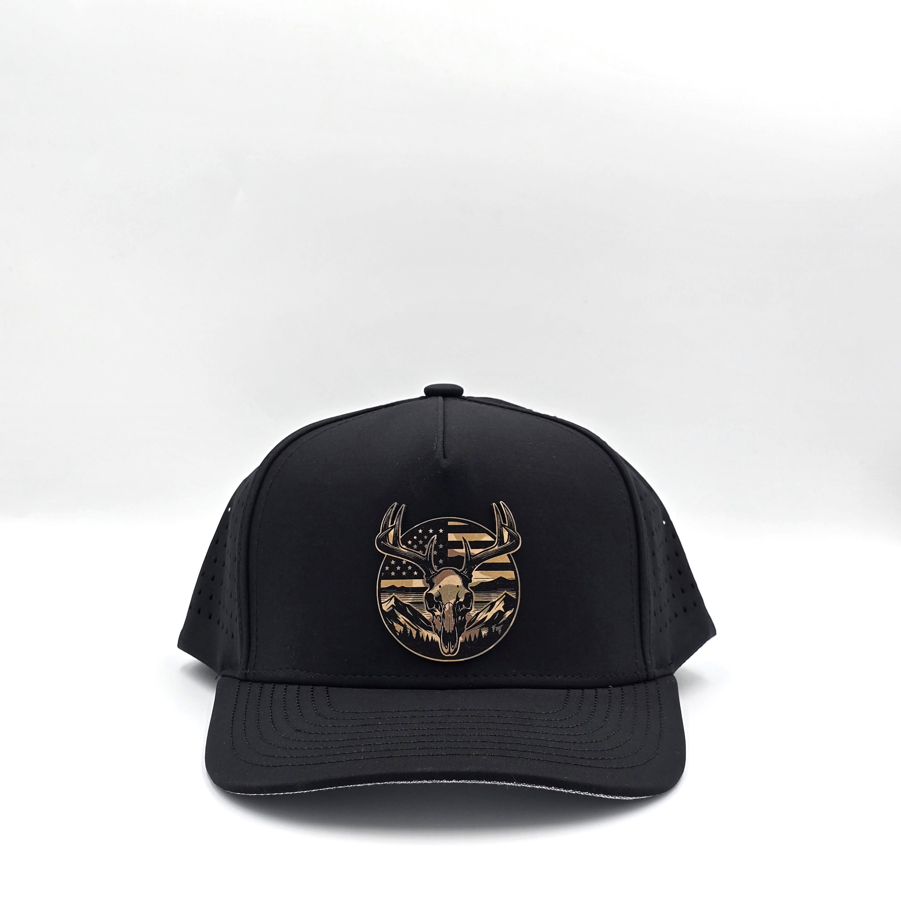 Midnight Black 5 Panel American Flag Hunting Camo
