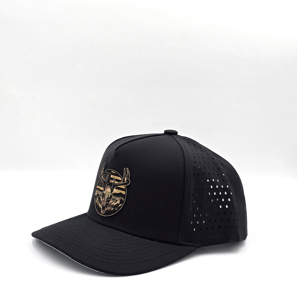 Midnight Black 5 Panel American Flag Hunting Camo