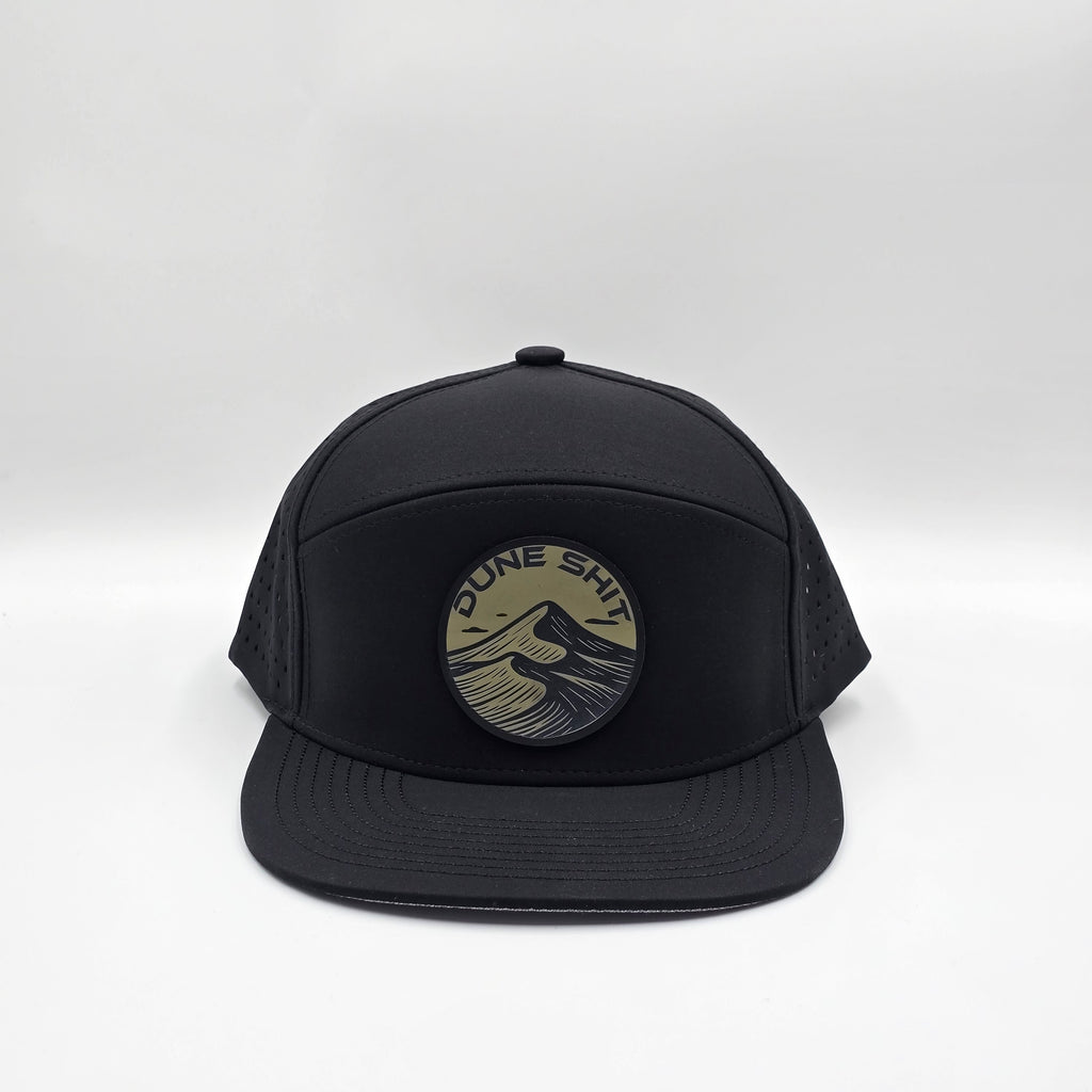 Midnight Black 6 Panel Dune Sh*t Circle Silicone Green