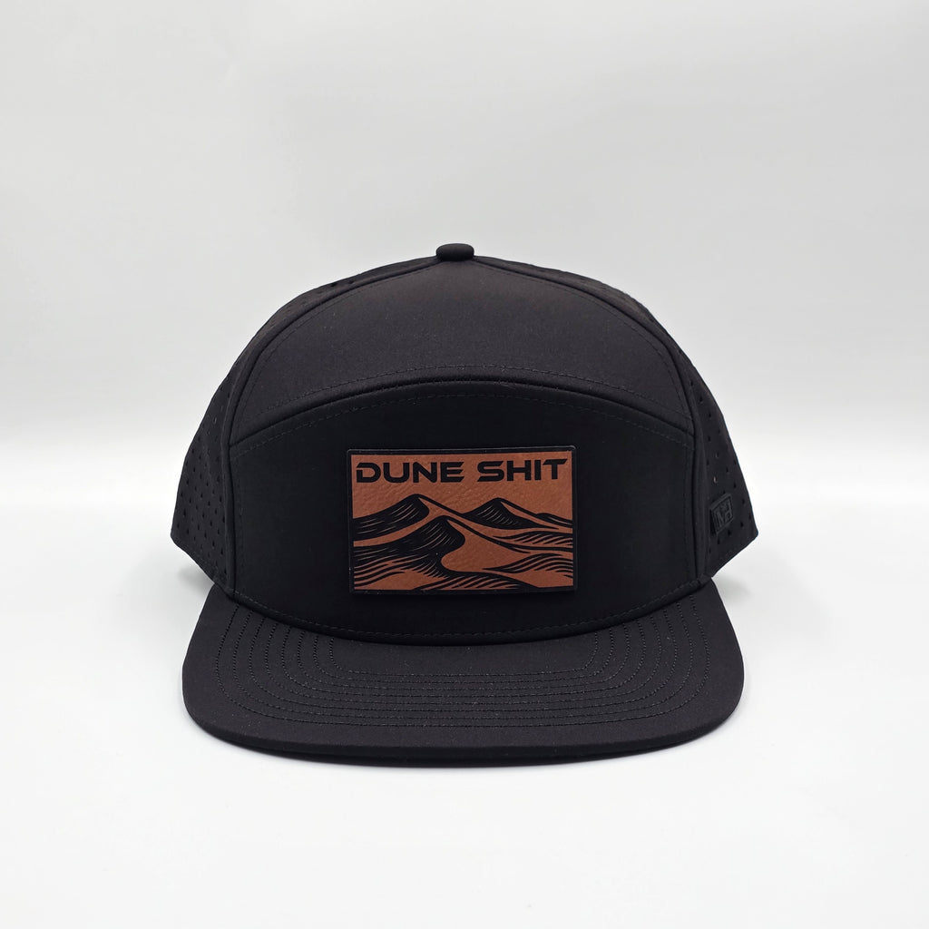 Midnight Black 6 Panel Dune Sh*t Rectangle Rawhide