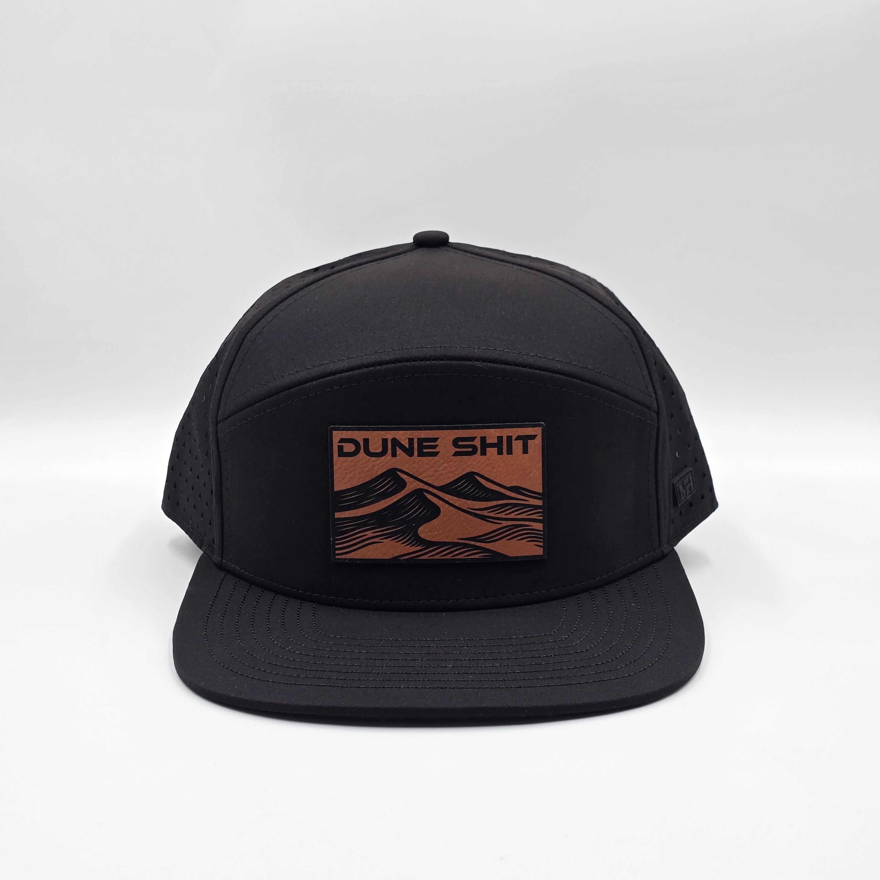 Midnight Black 6 Panel Dune Sh*t Rectangle Rawhide