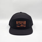 Midnight Black 6 Panel Glamis Rectangle Rawhide