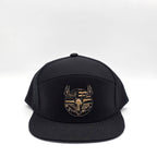 Midnight Black 6 Panel American Flag Hunting Camo