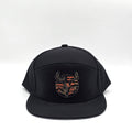 Midnight Black 6 Panel American Flag Hunting Orange Camo