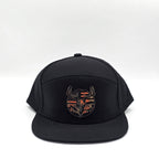 Midnight Black 6 Panel American Flag Hunting Orange Camo