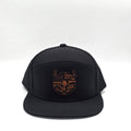 Midnight Black 6 Panel American Flag Hunting Rawhide