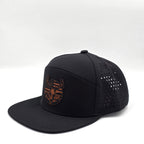 Midnight Black 6 Panel American Flag Hunting Rawhide