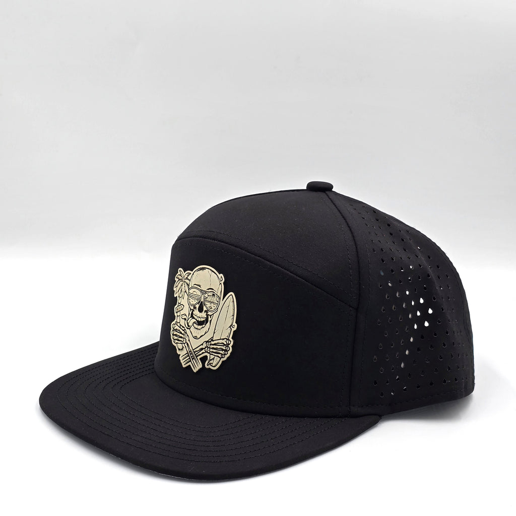 Midnight Black 6 Panel Skull Surf Glow