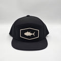 Midnight Black 6 Panel Ocean Tuna White