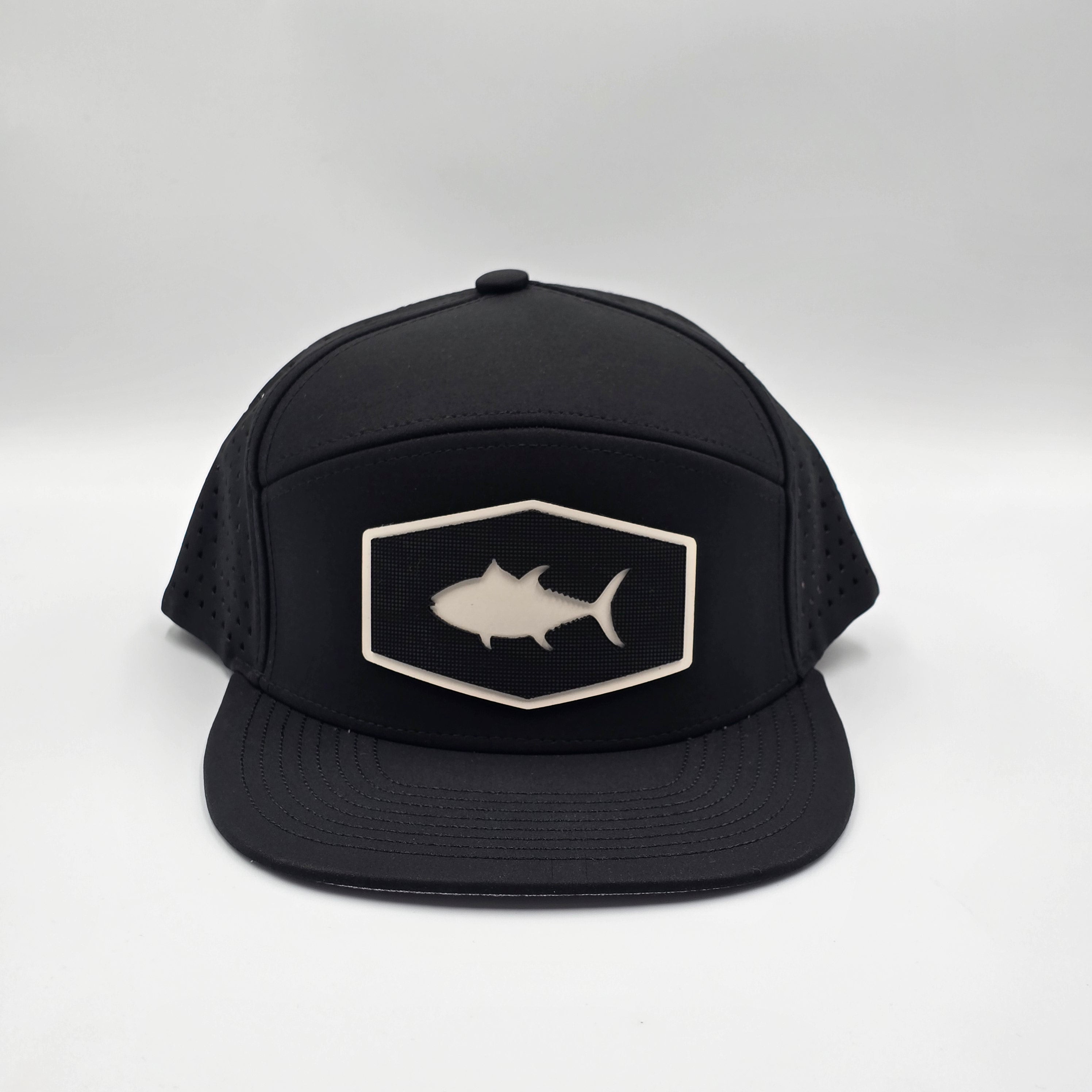 Midnight Black 6 Panel Ocean Tuna White
