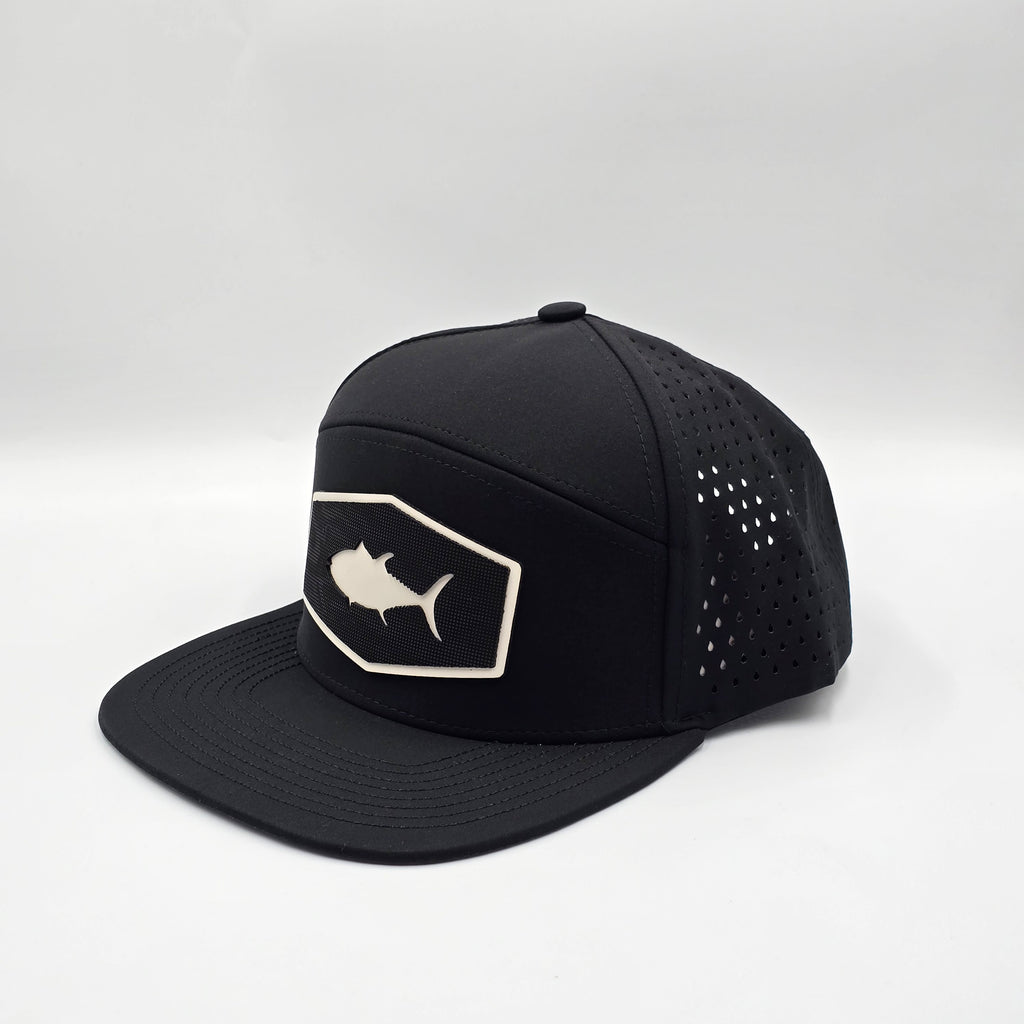 Midnight Black 6 Panel Ocean Tuna White