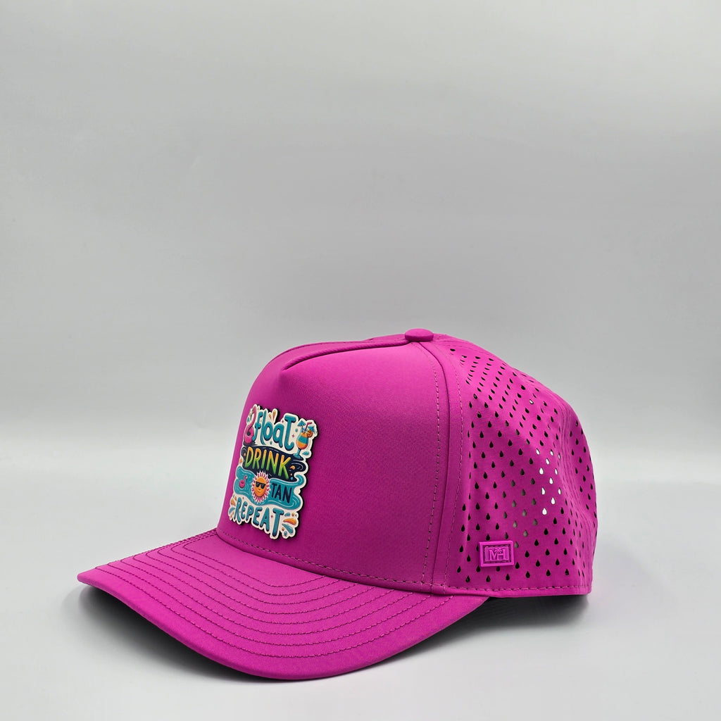 Paradise Pink 5 Panel Float Drink Tan Repeat
