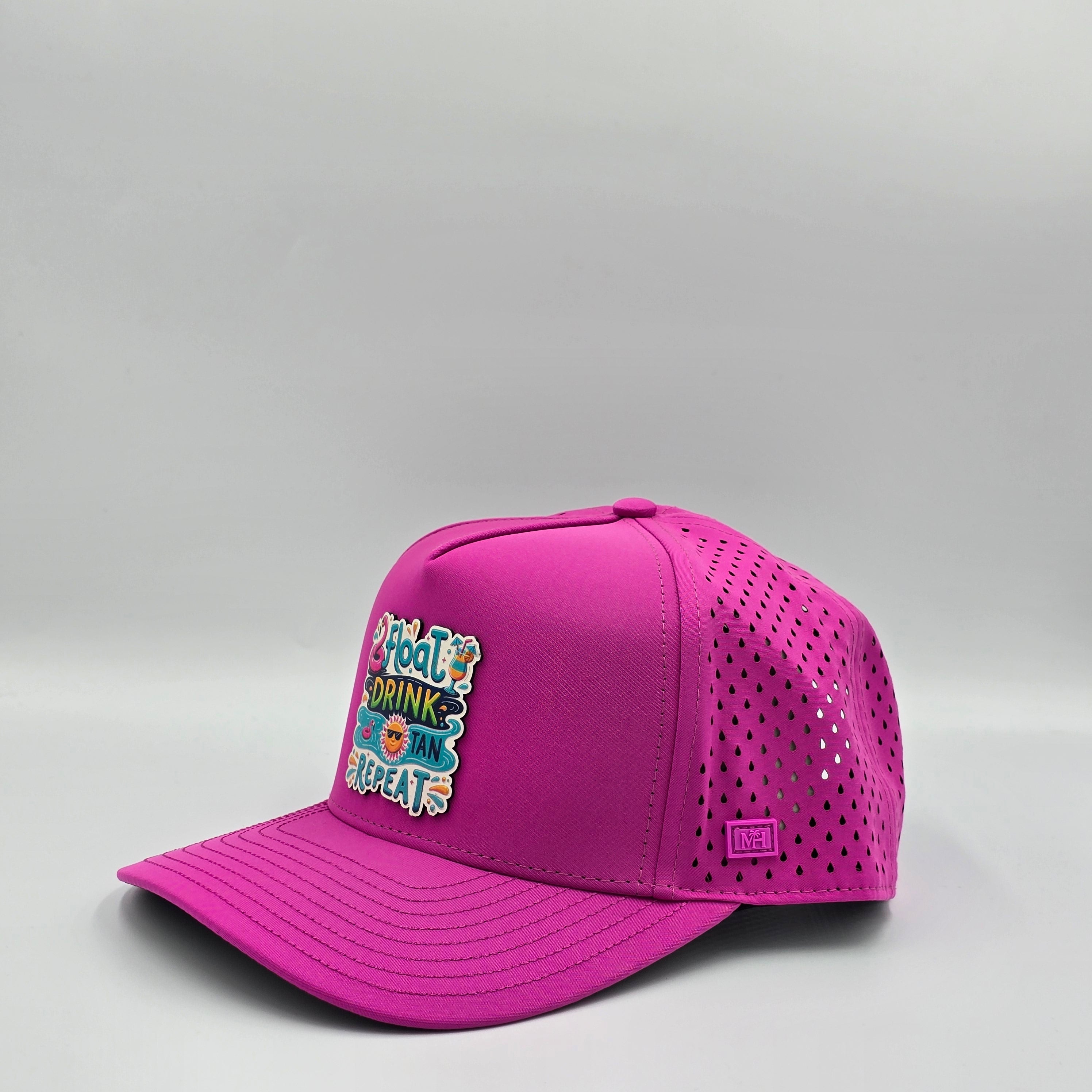 Paradise Pink 5 Panel Float Drink Tan Repeat