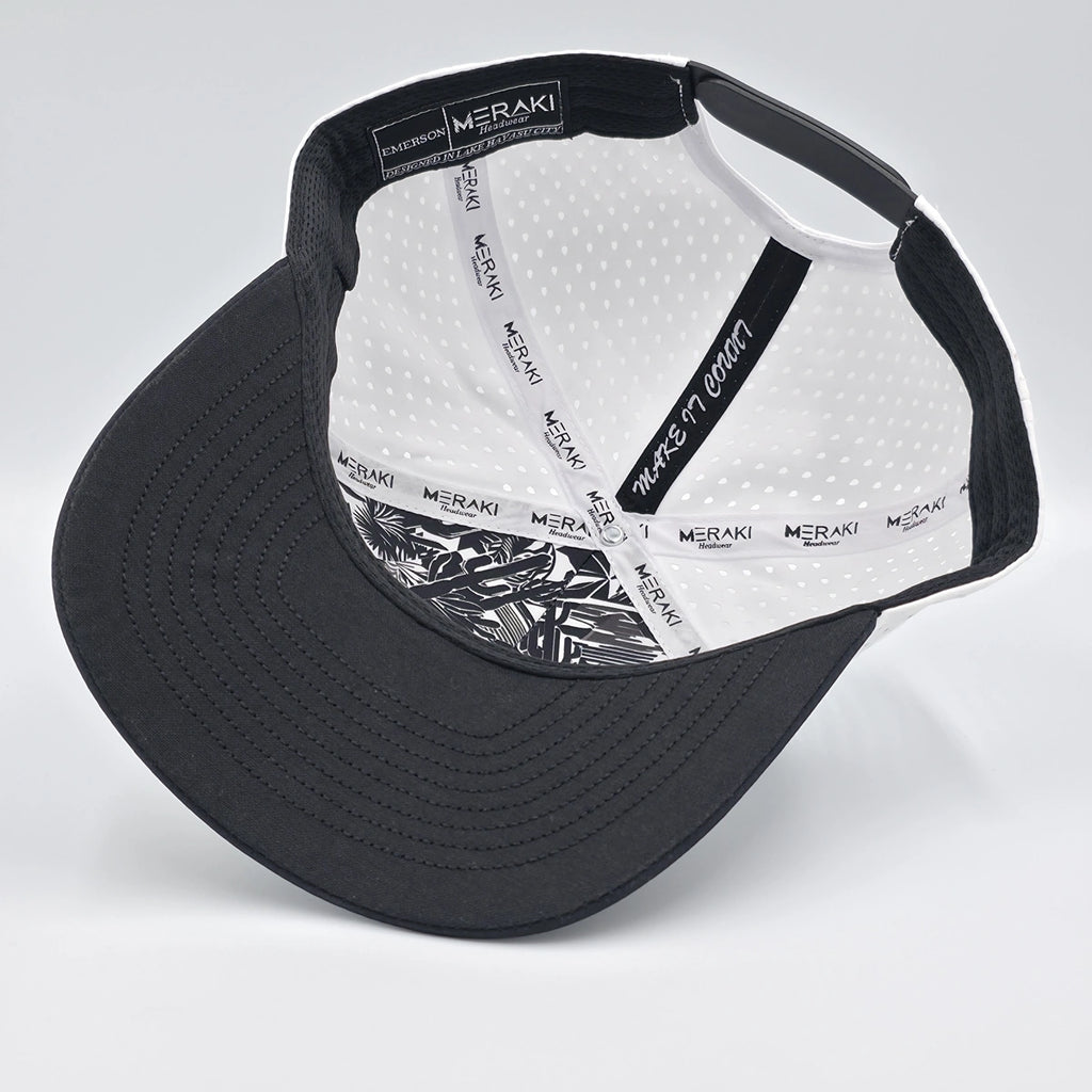 Two-tone cap with white top and black brim on a gray background variant-classic-57cm-to-59cm-polar-eclipse