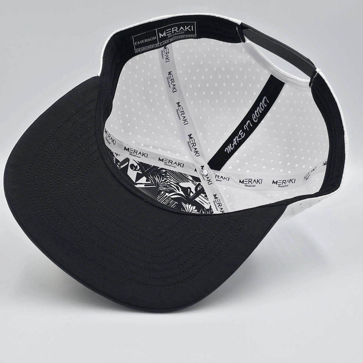 White cap with black brim on a gray background variant-polar-eclipse